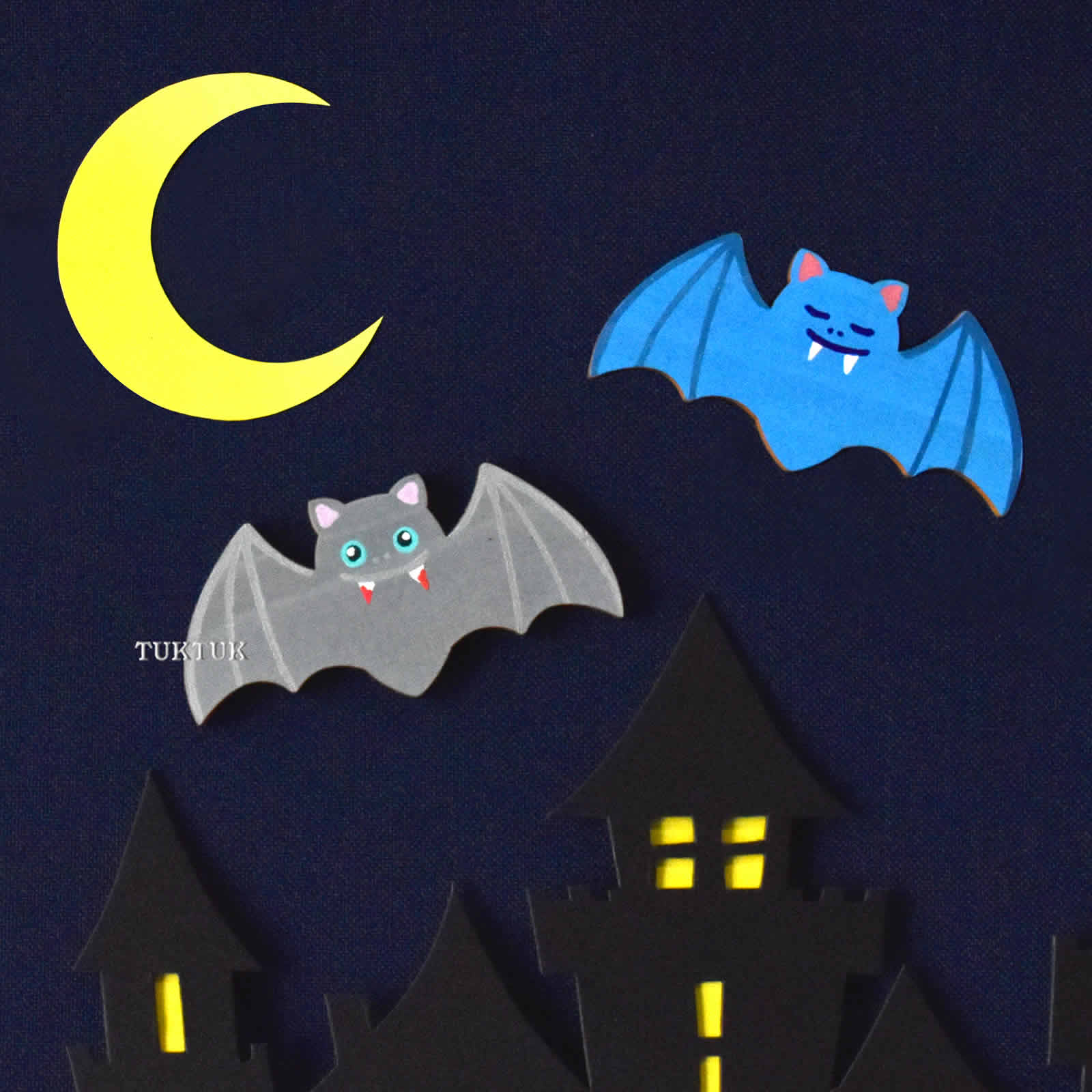 手描き かぼちゃ月コウモリ ハロウィン名古屋帯ハロウィーン帯仮装